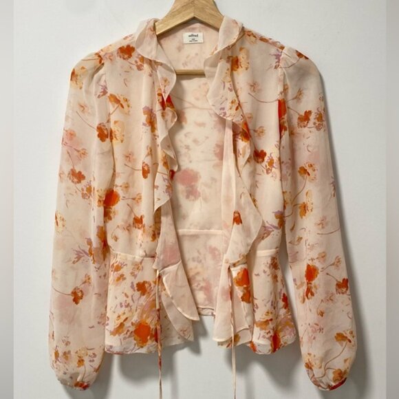 Aritzia Wilfred Nadine Floral Blouse XXS — 100% Polyester - Picture 3 of 10